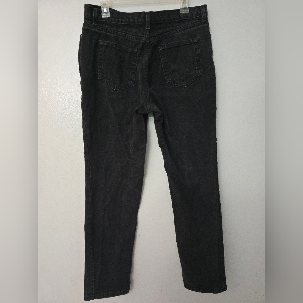 Vintage Y2K Jeans Women's Size 14 Tall Faded Glory Black Denim Mom Made In USA - Picture 3 of 9